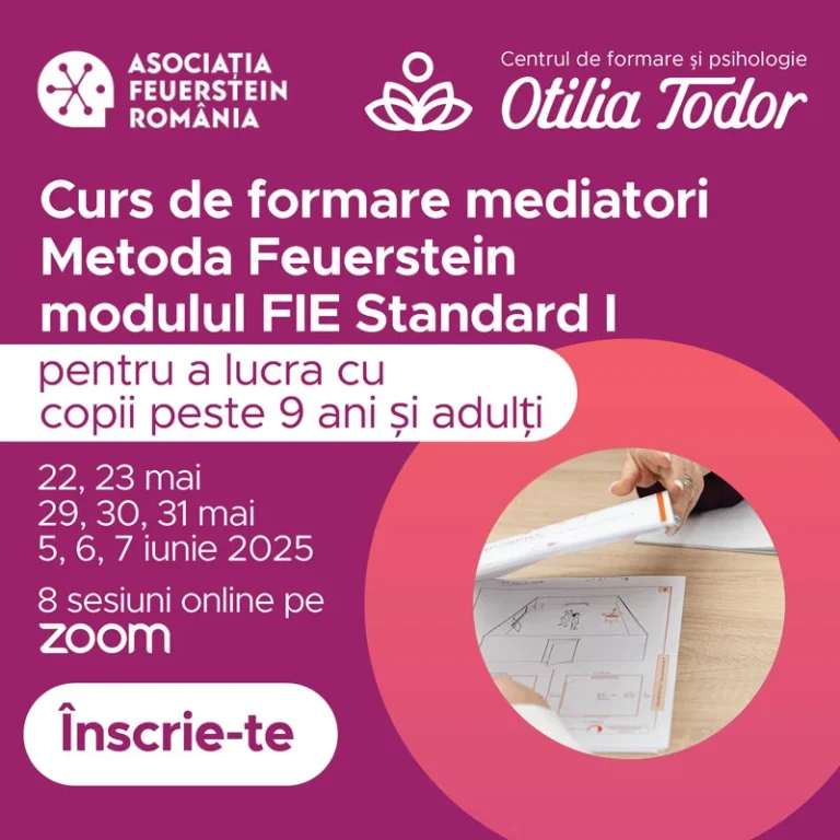 Curs mediator metoda Feuerstein modul Sstandard 1, mai 2025