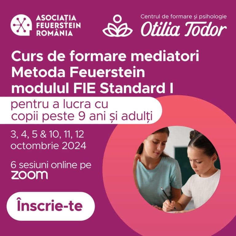 Curs de formare mediatori Feuerstein FIE Standard I octombrie 2024